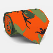 Cravate Camo orange et vert de sécurité (Roulé)