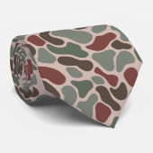 Cravate Camo Rétro (rouge vert) (Roulé)