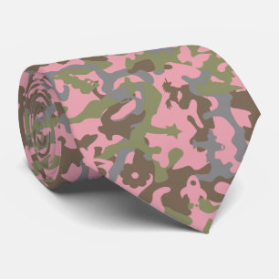 Cravate Camo sympa - Bois Rose