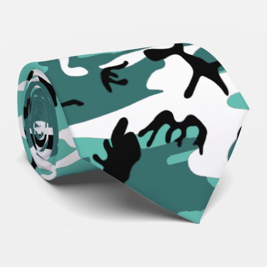 Cravate Camo turquoise (Roulé)