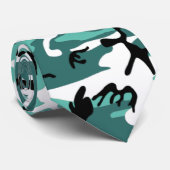 Cravate Camo turquoise (Roulé)