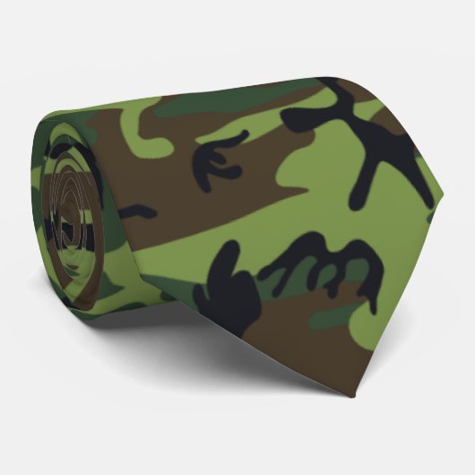Cravate Camo vert (Roulé)