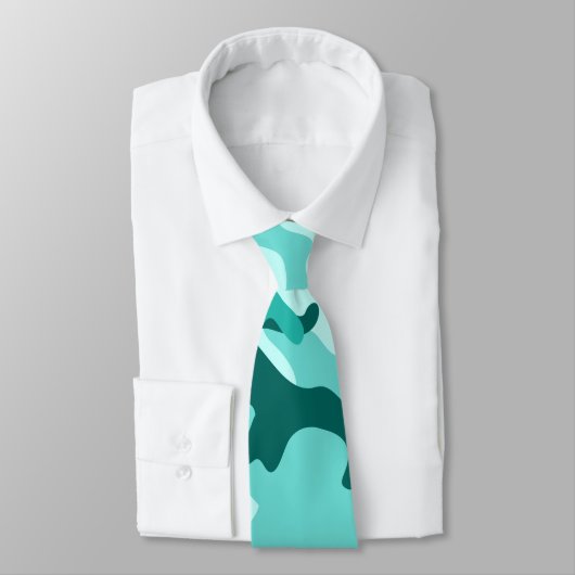 Cravate Camo vert Turquoise (Attaché)