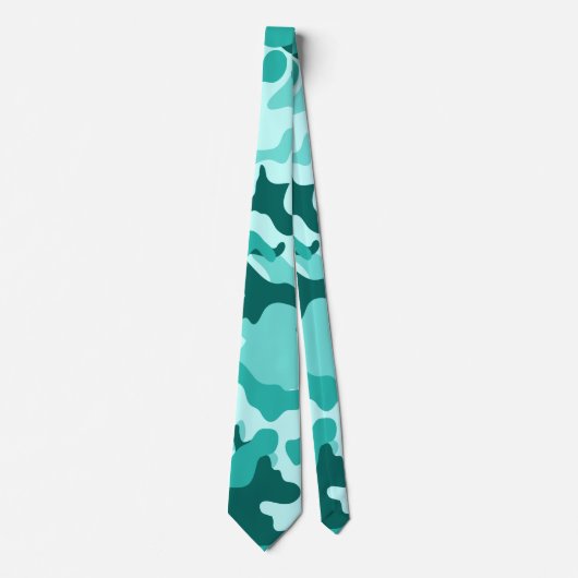 Cravate Camo vert Turquoise (Devant)