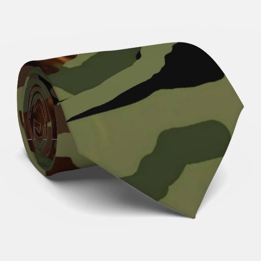 Cravate Camoflauge Design-Armée Vert (Roulé)