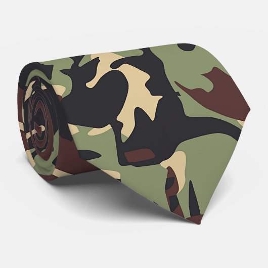 Cravate Camou Brown décontracté (Roulé)