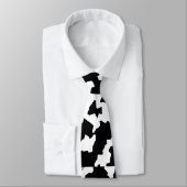 Cravate Camouflage Abstrait noir et blanc (Attaché)