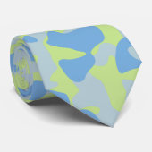 Cravate Camouflage bleu en jaune et bleu clair (Roulé)