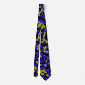 Cravate Camouflage bleu en or et noir (Dos)