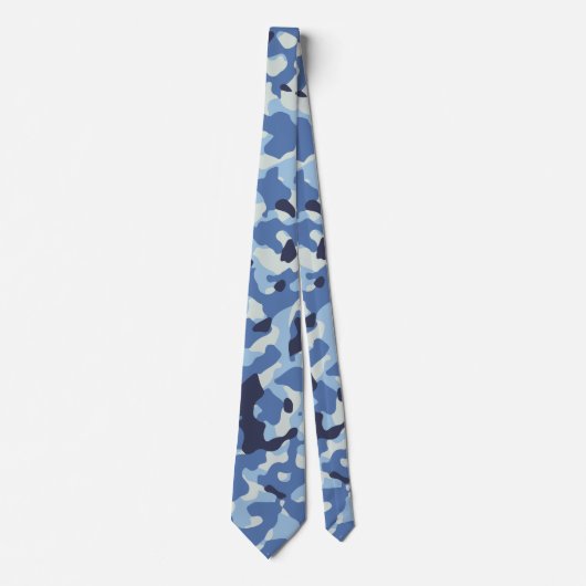Cravate Camouflage bleu et noir (Devant)