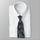 Cravate Camouflage bleu foncé en gris charbon (Attaché)