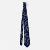 Cravate Camouflage bleu foncé en gris et bleu profond (Dos)