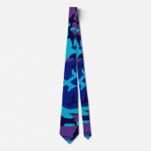 Cravate Camouflage bleu foncé et violet deux côtés (Devant)