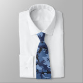 Cravate Camouflage bleu marine, Militaire, Armée (Attaché)