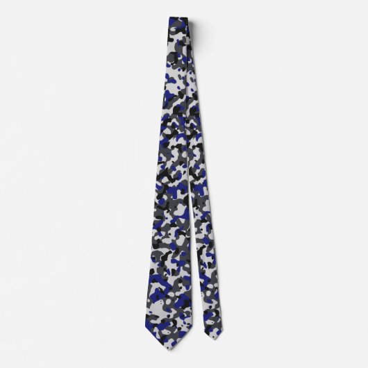 Cravate Camouflage bleu, noir, gris, Motif Camo Design (Devant)