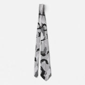 Cravate Camouflage de noir de blanc gris (Dos)