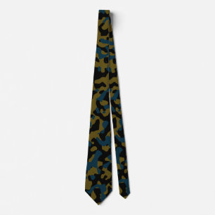 Cravate Camouflage en Olive foncé dans la marine et en noi