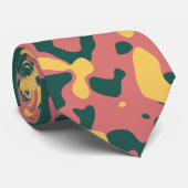 Cravate Camouflage en rose, jaune et vert (Roulé)