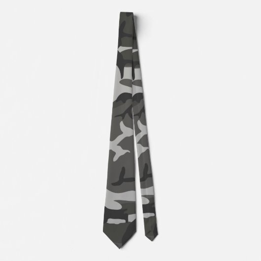 Cravate Camouflage gris et noir (Devant)