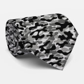 Cravate Camouflage gris noir (Roulé)