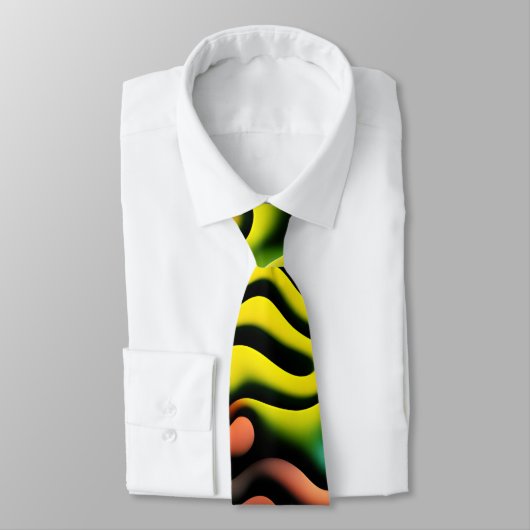 Cravate Camouflage Jaune Orange Motif psychédélique (Attaché)