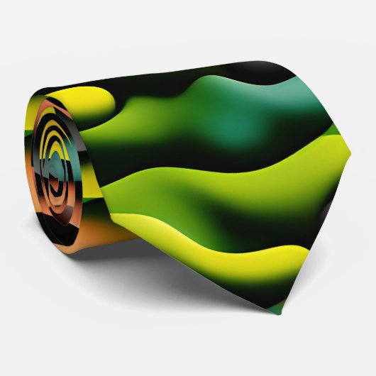 Cravate Camouflage Jaune Orange Motif psychédélique (Roulé)