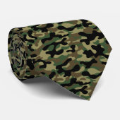 Cravate Camouflage Kaki de Bois (Roulé)