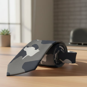 Cravate Camouflage militaire américain Camo gris Motif san