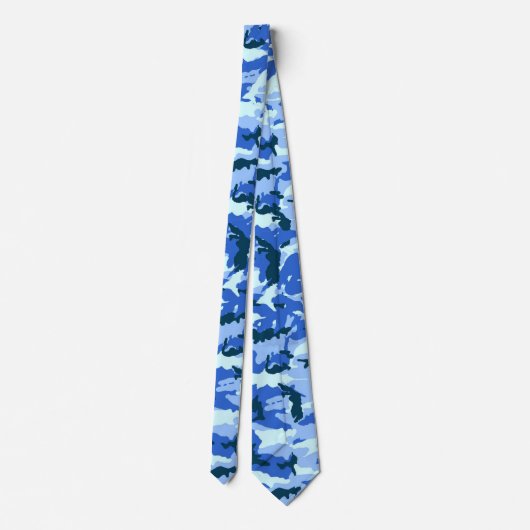 Cravate Camouflage Motif en bois bleu (Dos)