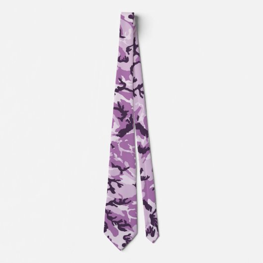 Cravate Camouflage Motif rose violet (Devant)