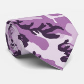 Cravate Camouflage Motif rose violet (Roulé)