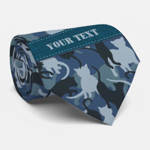 Cravate Camouflage Navy Chats