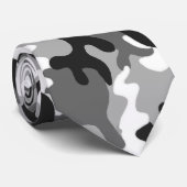 Cravate Camouflage noir et blanc (Roulé)
