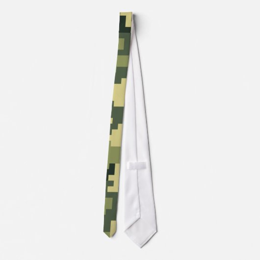 Cravate Camouflage numérique en bois à 8 bits / Camo (Dos)