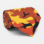 Cravate Camouflage orange (Roulé)