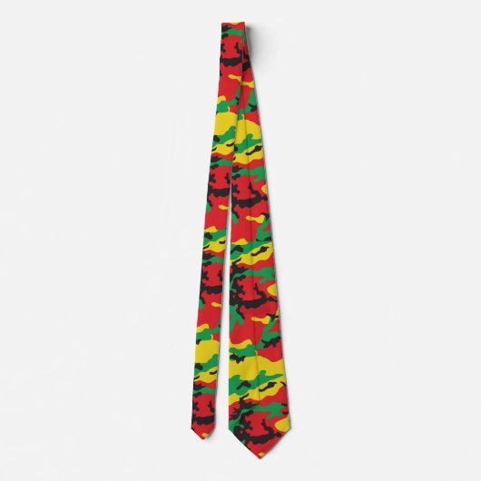 Cravate Camouflage Rasta Jamaïcain Imprimé Motif (Dos)