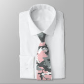 Cravate Camouflage rose et gris, Militaire, Armée (Attaché)