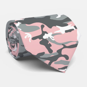 Cravate Camouflage rose et gris, Militaire, Armée