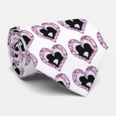 Cravate Camouflage rose/pourpre en bois - Couple baisant (Roulé)