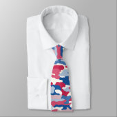 Cravate Camouflage rouge blanc et bleu (Attaché)