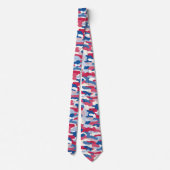 Cravate Camouflage rouge blanc et bleu (Dos)