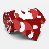 Cravate Camouflage rouge en blanc et Crimson (Roulé)