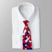 Cravate Camouflage rouge en bleu profond et bleu clair (Attaché)