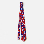 Cravate Camouflage rouge en bleu profond et bleu clair (Dos)