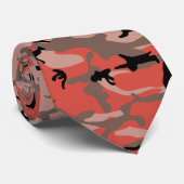 Cravate Camouflage rouge et Brown, Armée (Roulé)