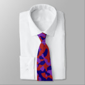 Cravate Camouflage rouge foncé en bleu profond et violet (Attaché)
