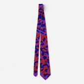 Cravate Camouflage rouge foncé en bleu profond et violet (Dos)