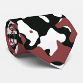 Cravate Camouflage rouge foncé en noir et blanc (Roulé)