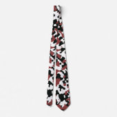 Cravate Camouflage rouge foncé en noir et blanc (Dos)