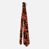 Cravate Camouflage rouge pourpre, orange brûlé et noir (Dos)